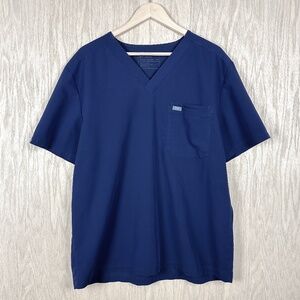 FIGS Leon Two-Pocket Scrub Top in Navy